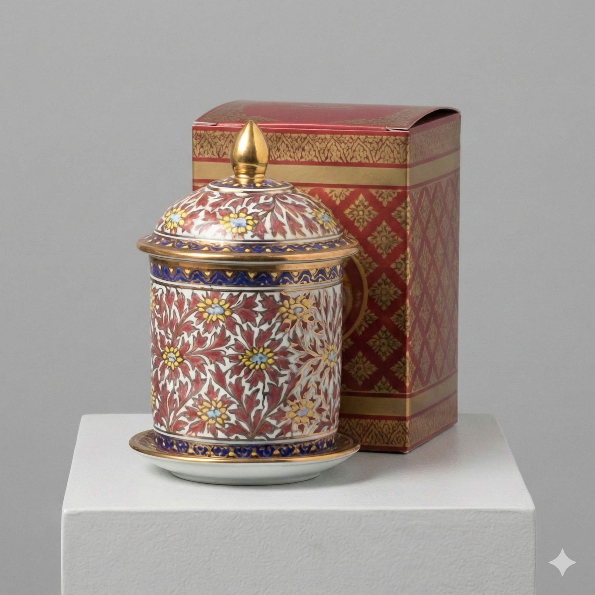 ชุดแก้วเบญจรงค์